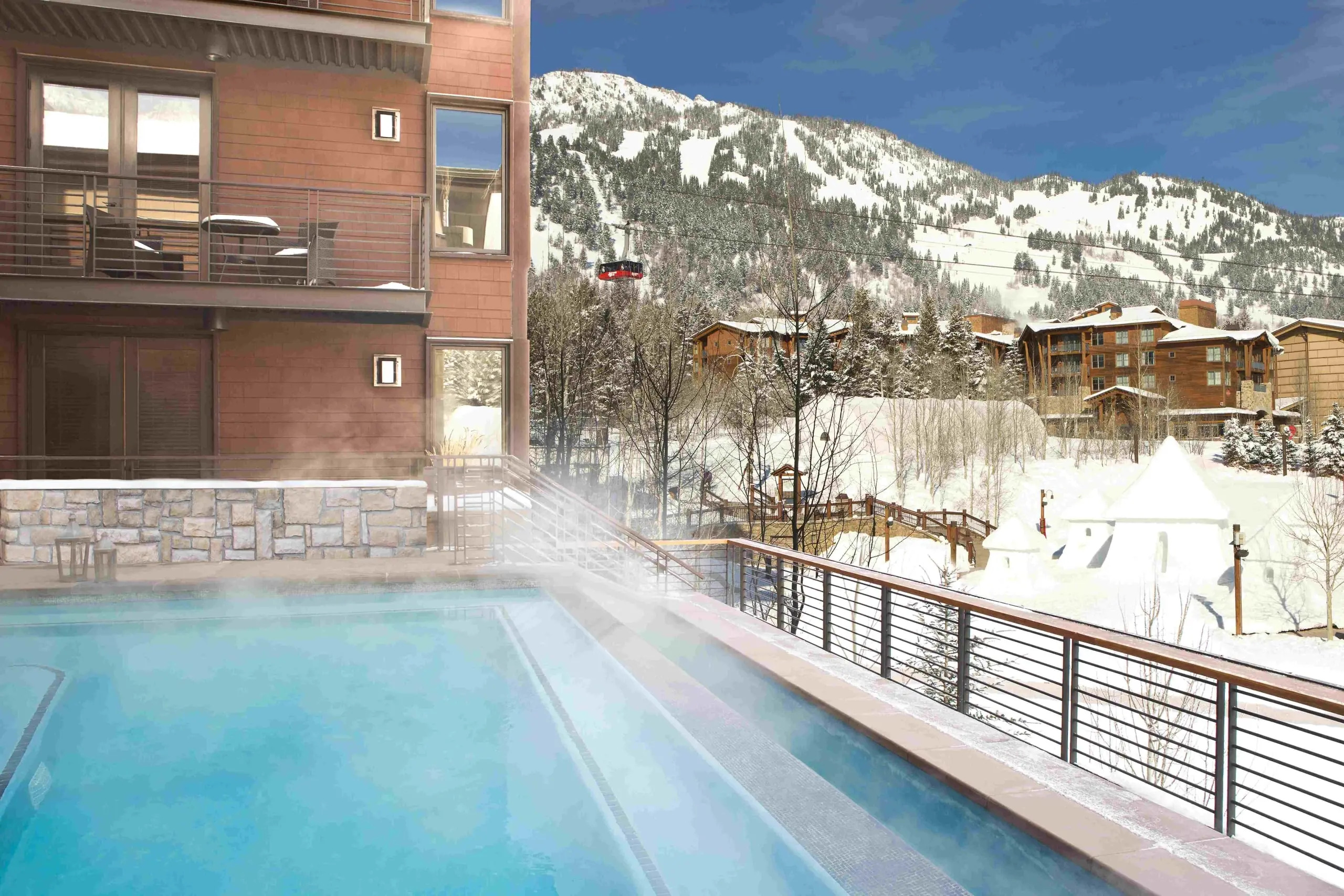 Hotel Terra Jackson Hole saltwater pool in Teton Village, United States