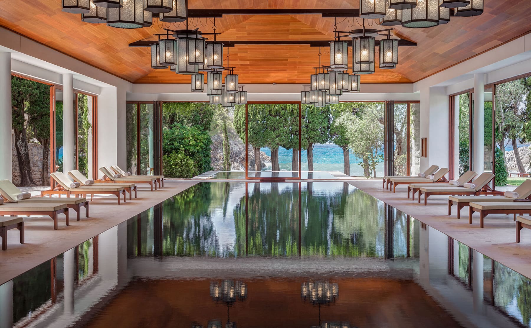 Aman Sveti Stefan saltwater pool in Budva, Montenegro