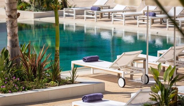 Hotel L'Atzavara saltwater pool in Costa Brava, Spain