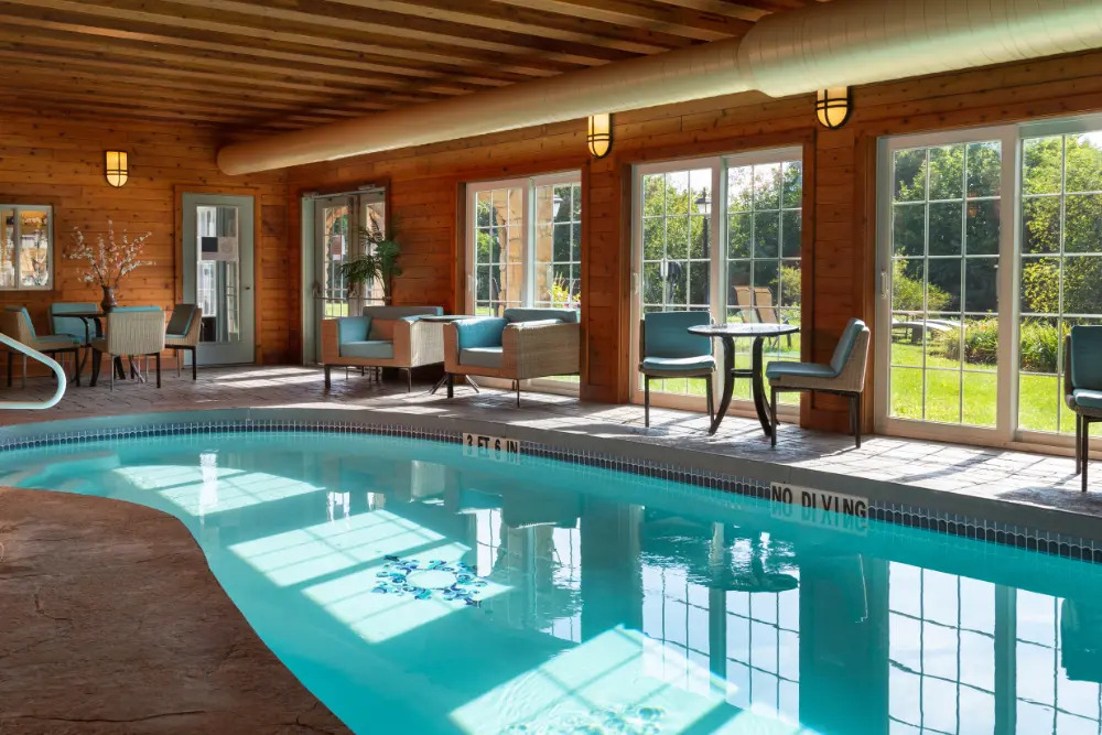 The French Manor Inn & Spa saltwater pool in South Sterling, United States
