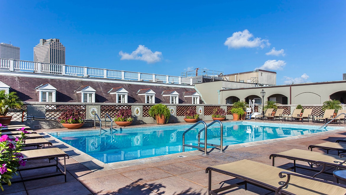 Omni Royal Orleans saltwater pool in New Orleans, United States