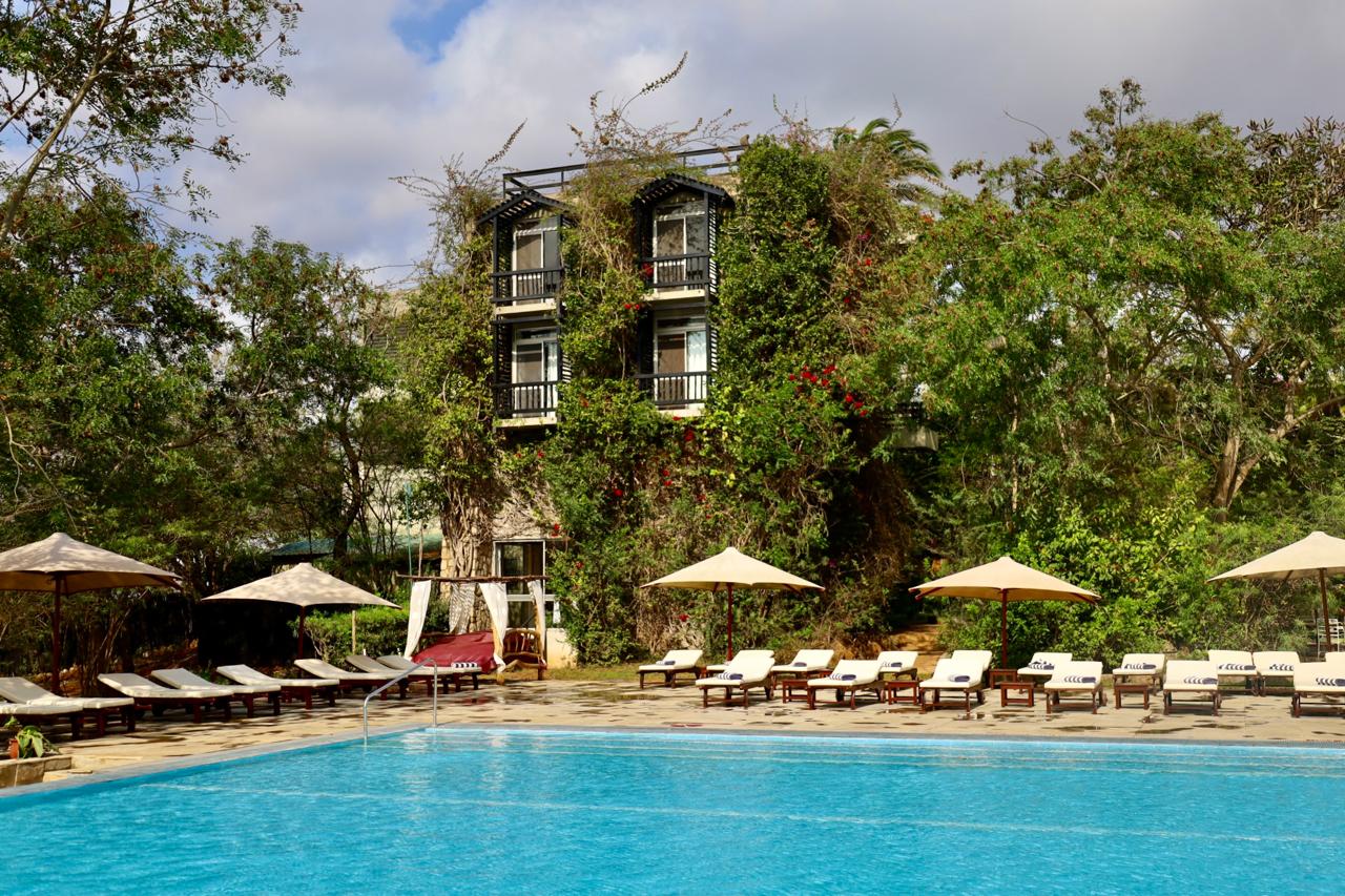 Taita Hills Safari Resort saltwater pool in Tsavo, Kenya
