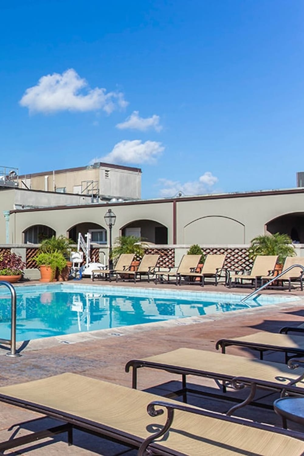 Omni Royal Orleans, a saltwater pool in New Orleans, Louisiana, United States
