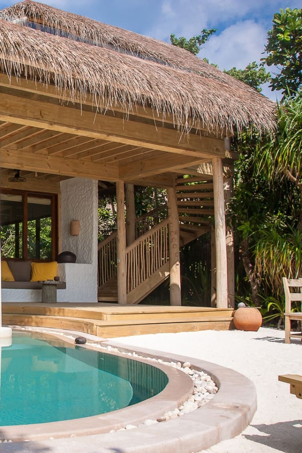 Soneva Fushi, a saltwater pool in Baa Atoll, Maldives